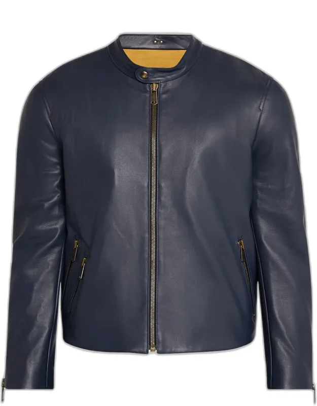 Crest Cafe Leather Racer Jacket