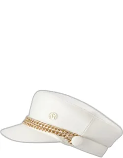 New Abby Wool Newsboy Cap With Embellished Chain