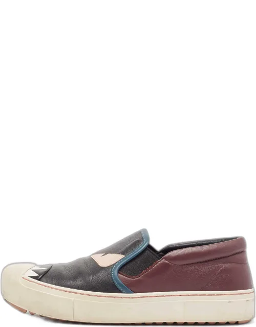 Multicolor Leather Monster Slip On Sneakers