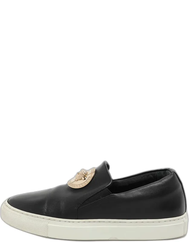 Leather Medusa Slip On Sneakers