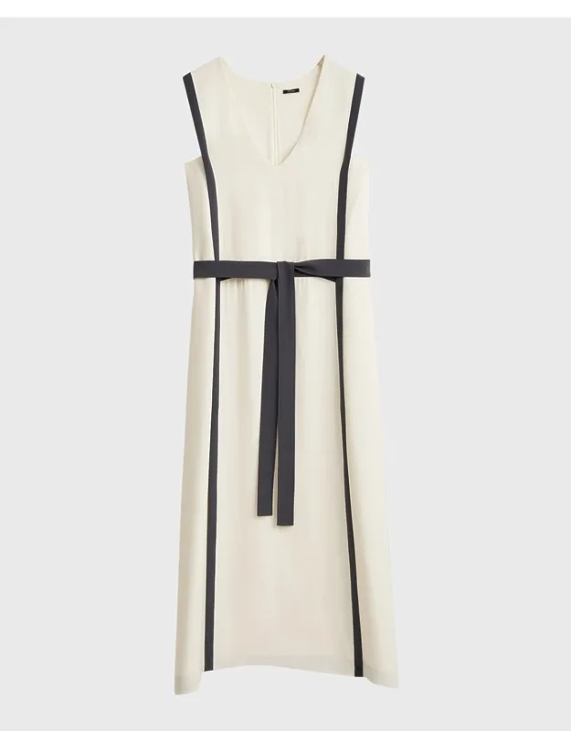 Muguet Contrast-trim Silk Crepe Midi Dress