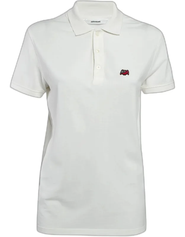 Cotton Badge Detail Polo T-shirt