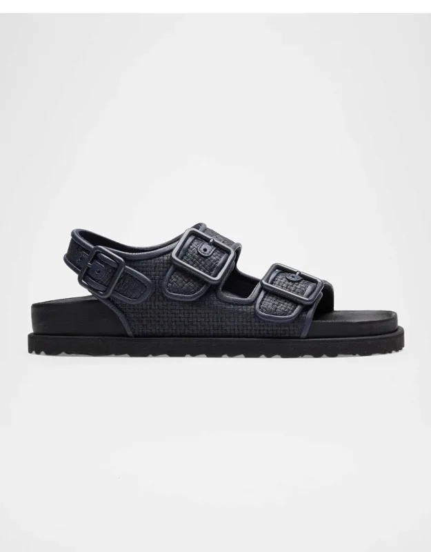 Milano Raffia Dual-buckle Slingback Sandals