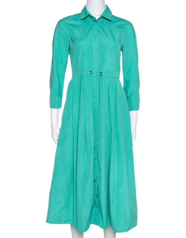 Cotton Button Front Shirt Dress