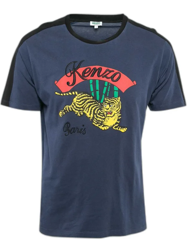 Tiger Print Cotton Crew Neck T-shirt