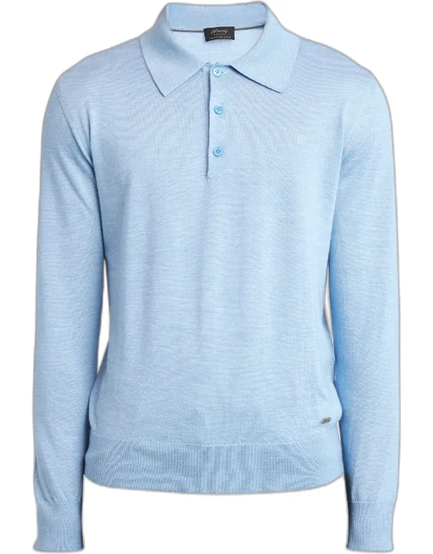 Cashmere-silk Polo Shirt