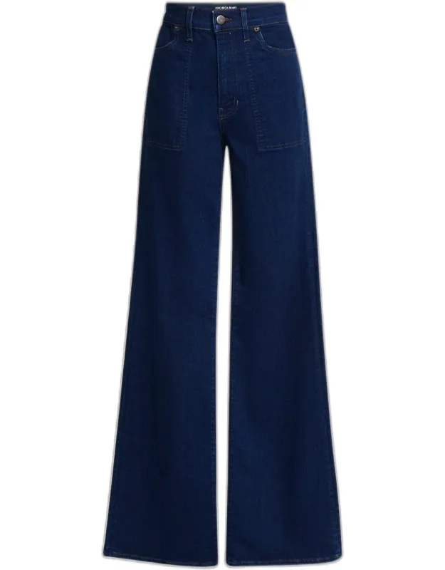 Wide-leg Jeans With Patch Pockets