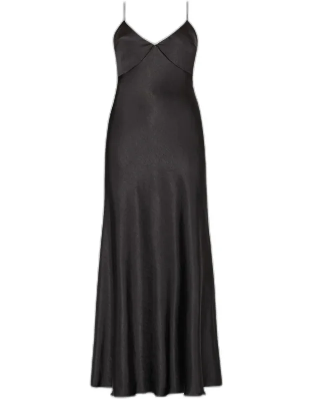 Addie Cutout Hammered Satin Maxi Dress