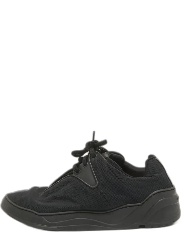Canvas And Leather Lace Up Sneakers
