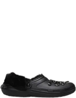 _x Crocs Crystal Faux Fur Clogs With Crystal Stud Trim And Cozy Faux Fur_
