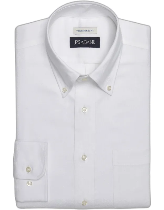 Traditional Fit Button-down Collar Solid Dress Shirt