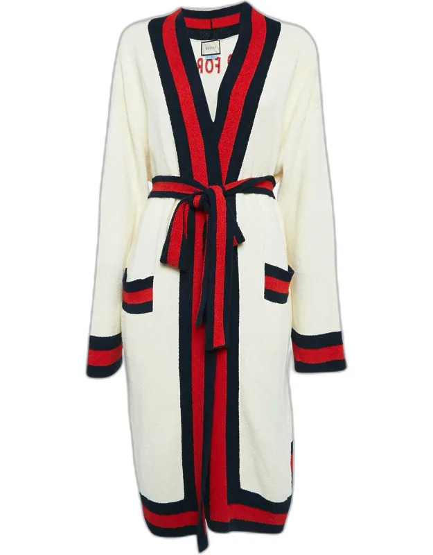 Cream Web Blind For Love Cotton Terry Tiger Embellished Cardigan