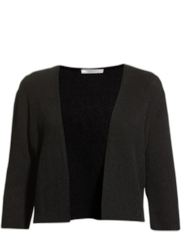 Cropped Open-front Cardigan With Open Front And Relaxed Silhouette