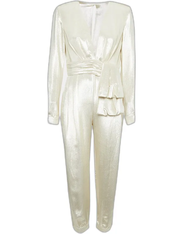 Gold Silk Blend Lamé Jumpsuit