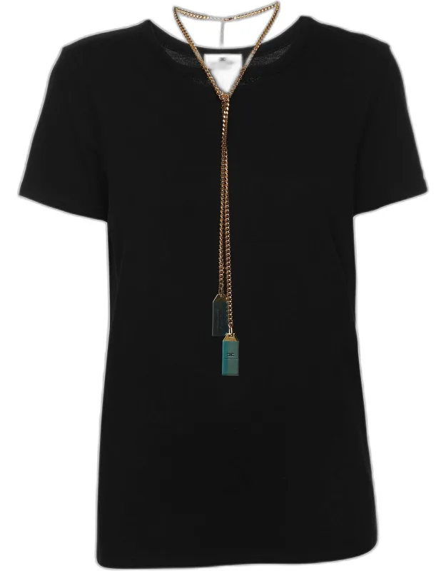 Cotton Round Neck Chain T-shirt