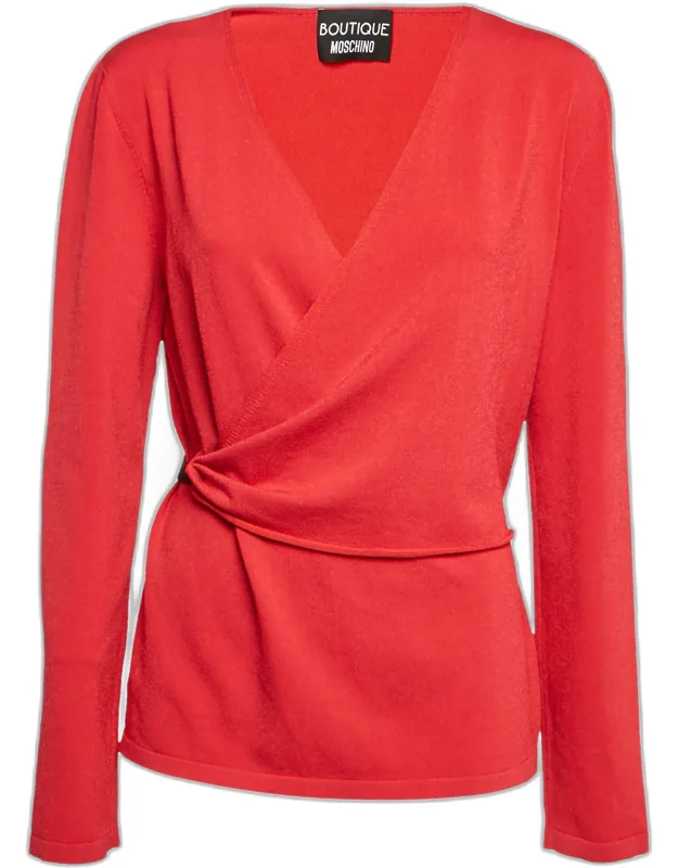 Stretch Knit Wrap Style Jumper