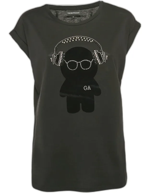 Teddy And Rhinestone Embellished Jersey T-shirt