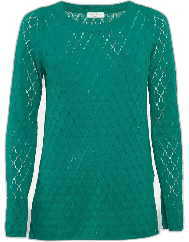 Pointelle Stretch Knit Jumper