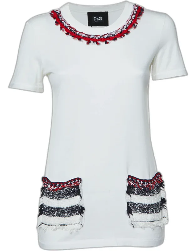 Cotton Tweed Trimmed T-shirt