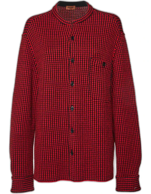 Patterned Wool Cardigan