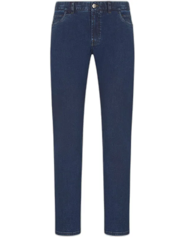 5-pocket Denim Jeans With Slim Straight Legs And Denim Fabric
