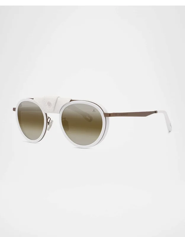 Glacier 01 Titanium Round Sunglasses With Side Shields And Cord