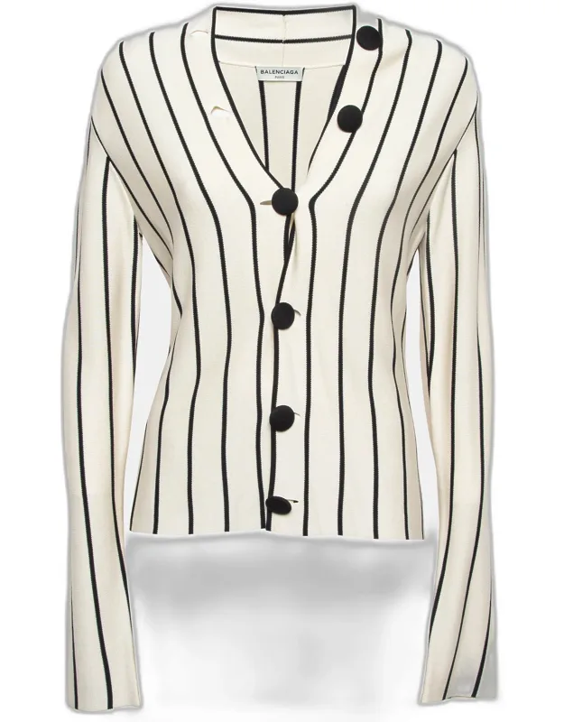 Striped Silk Knit Cardigan