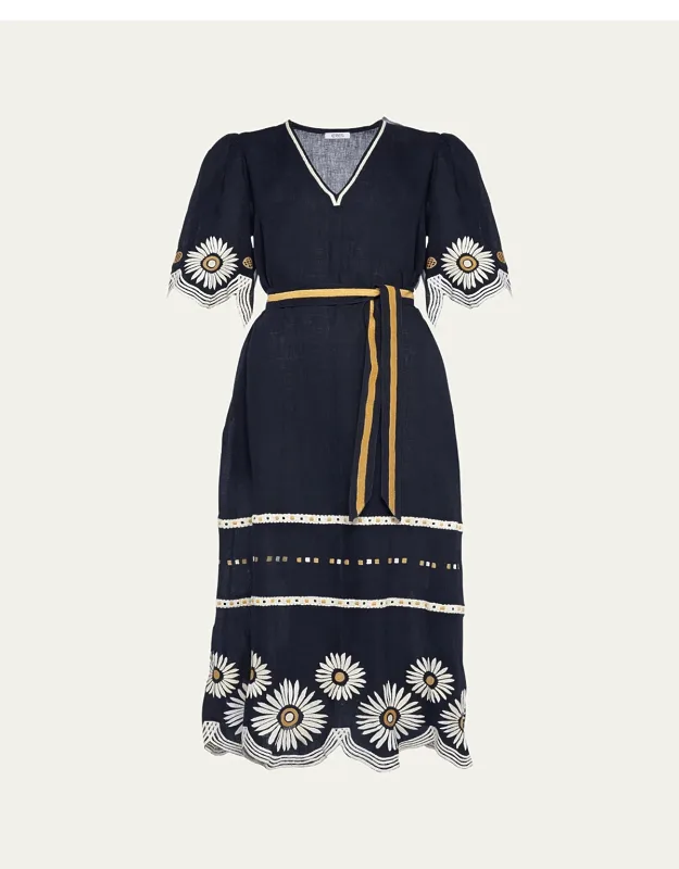 Embroidered Midi Dress