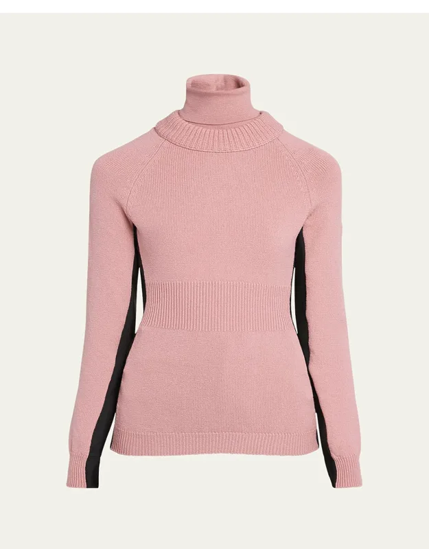 Wool And Fleece Turtleneck Sweater