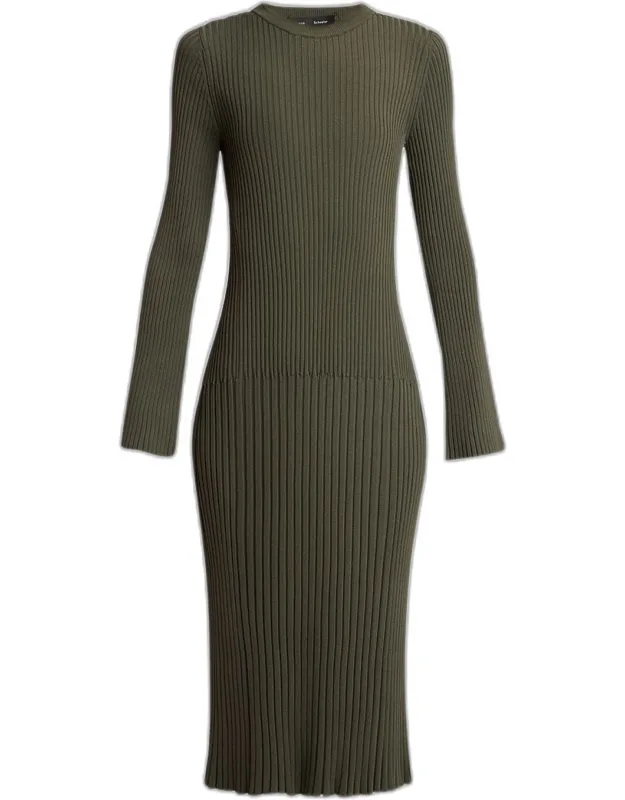 Kenna Midweight Viscose Rib Midi Dress