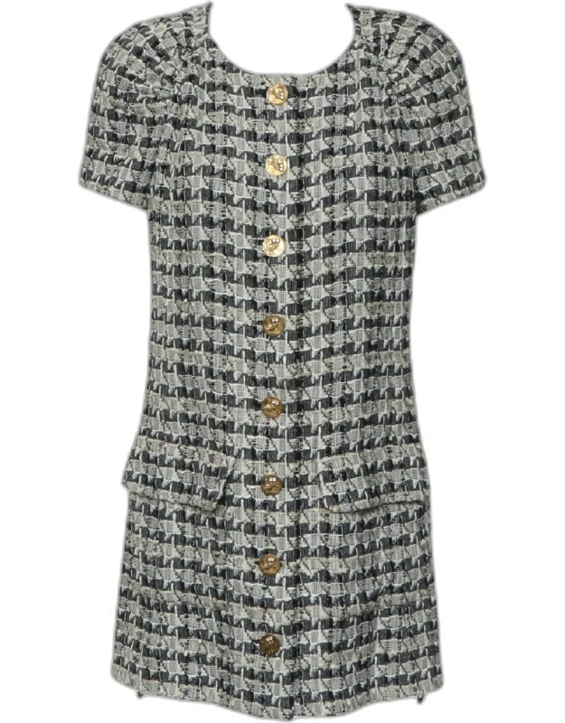 Tweed Button Up Dress