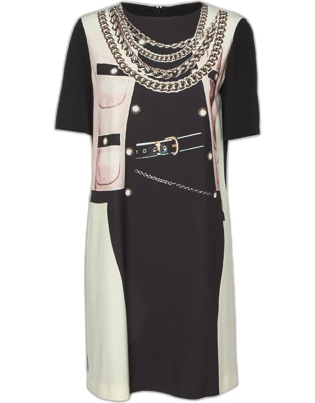 Printed Crepe Mini Shift Dress