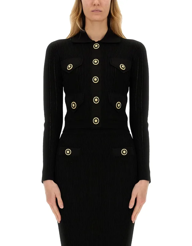 Knitted Cardigan Made In Italy, Model Is 180 Cm Tall