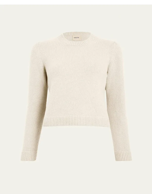 Leta Cashmere Crewneck Sweater With Crew Neckline And Long Sleeves