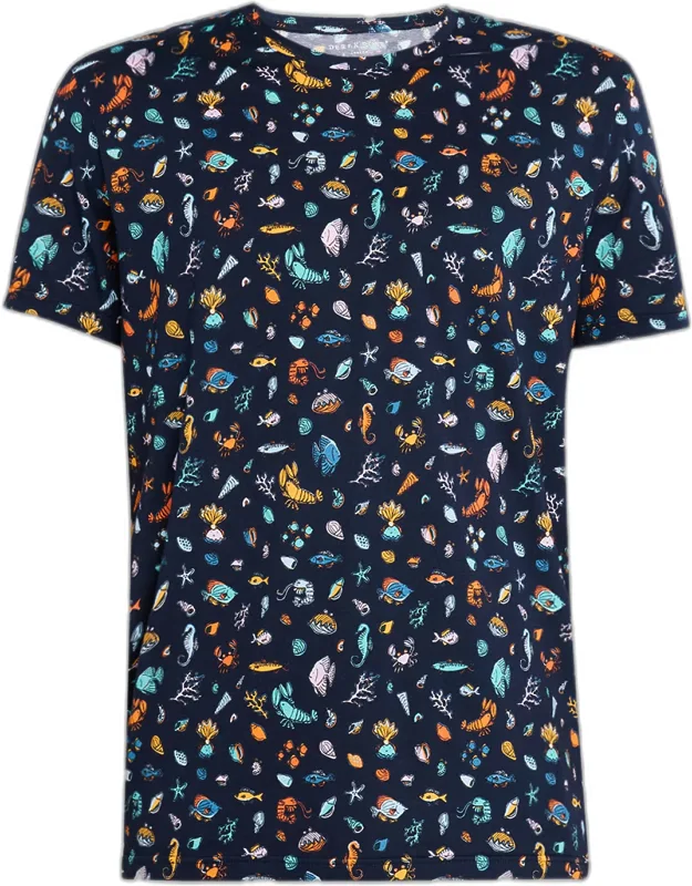 Robin Sea Creatures Print Crewneck T-shirt