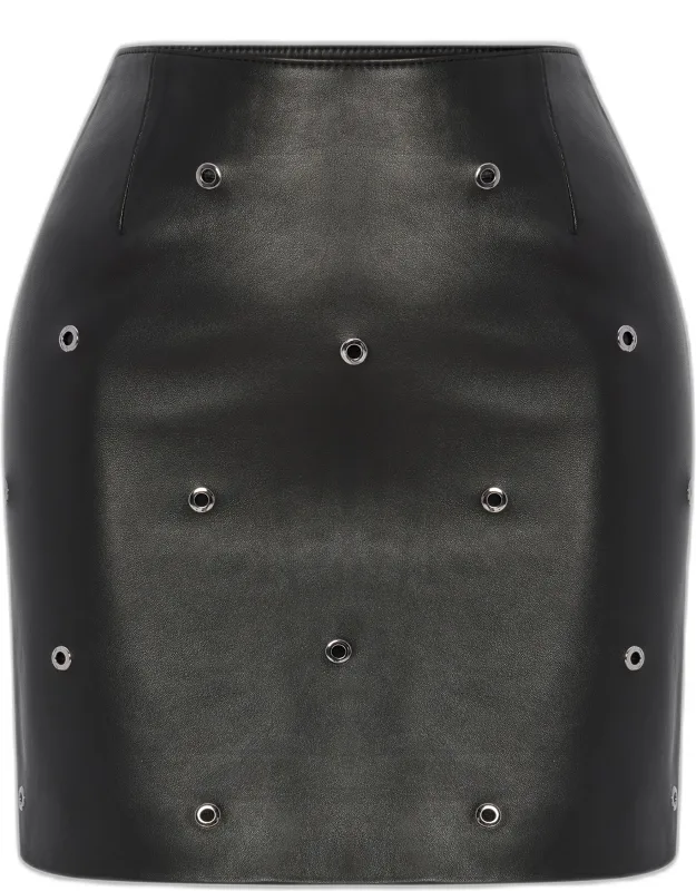 Studded Mini Leather Skirt