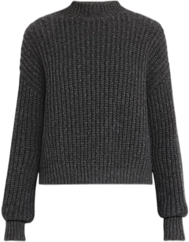 Ribbed Mock-neck Fisherman Sweater