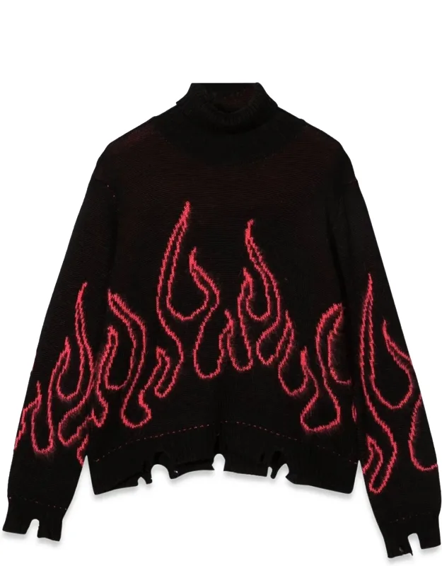Vision Of Super Black Jumper High Neck Made In Italy