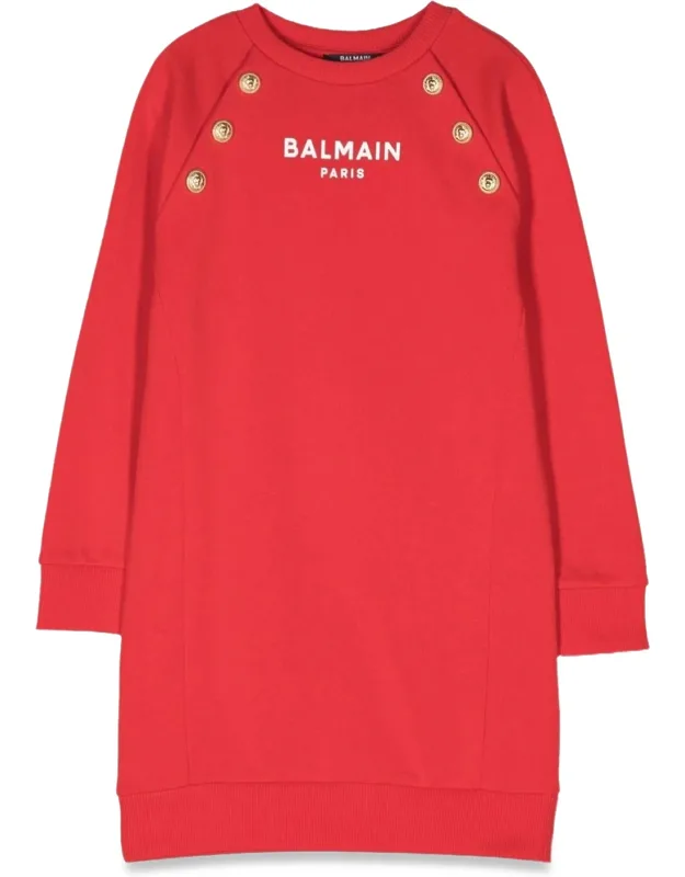 Sweatshirt Dress With Logo And Buttons