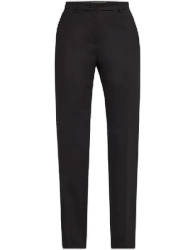 Mid-rise Trousers With Side Slant Pockets And Zip Fly