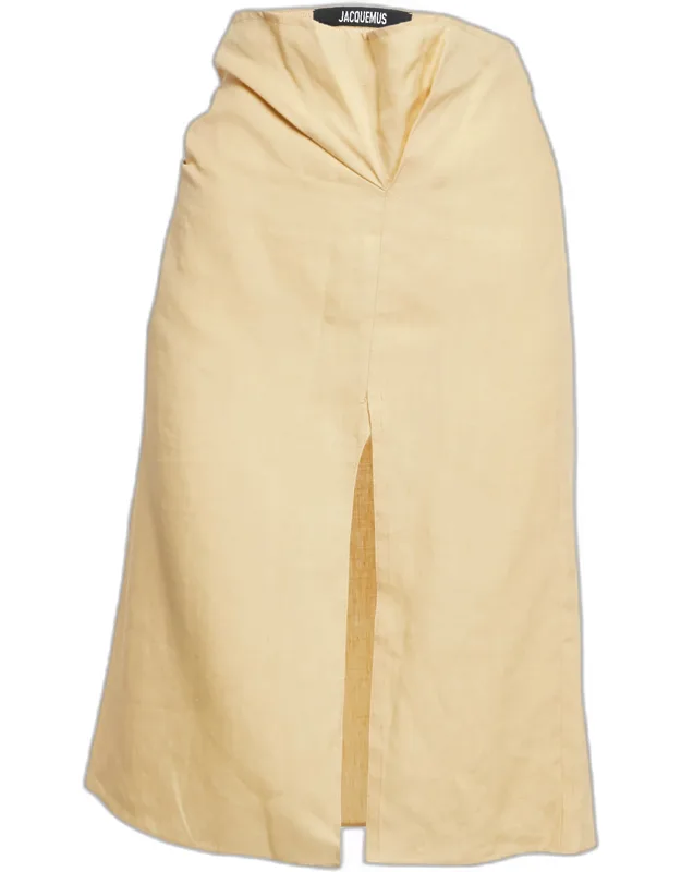 Linen Drape Style Pencil Skirt