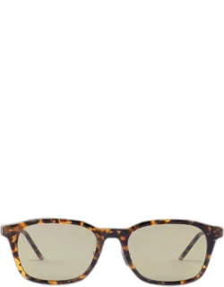 _acetate Rectangle Sunglasses With Solidcolor Lenses And Saddle Nose Bridge_