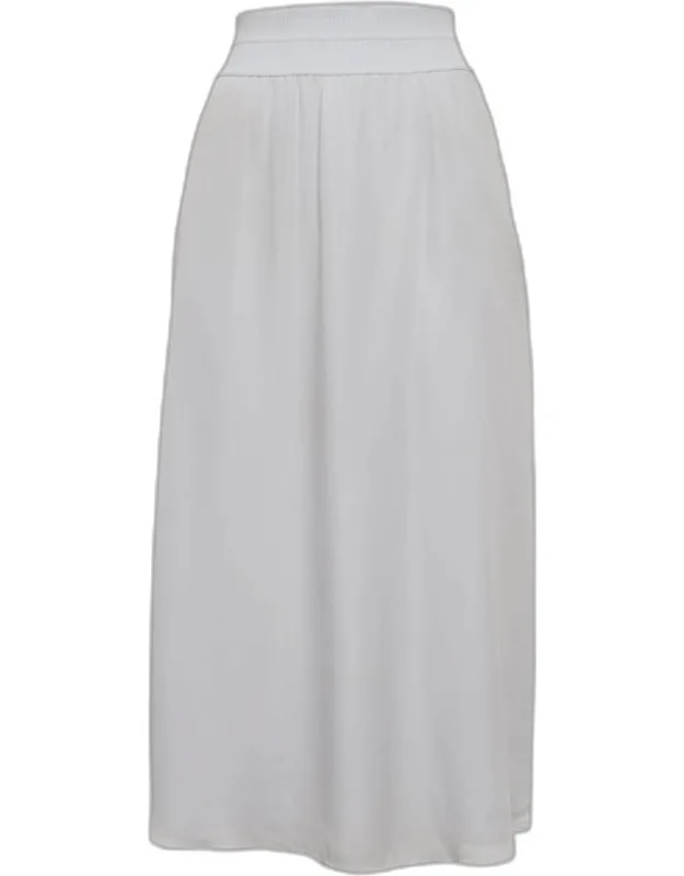 Light Blue Silk Flared Midi Skirt