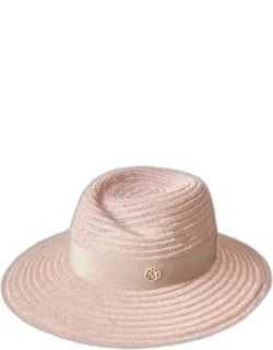 Virginie Straw Fedora Hat With Ribbon Band