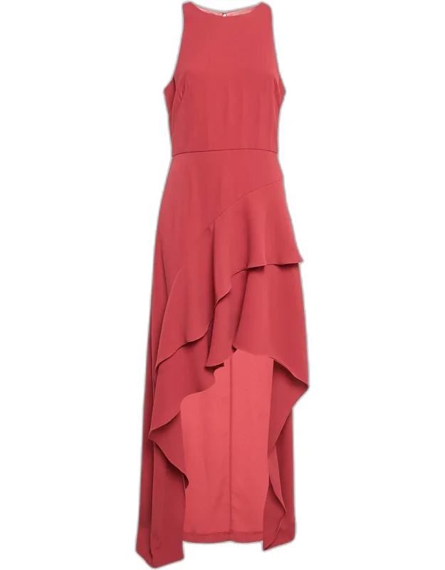 Ruffled Asymmetric Midi Dress