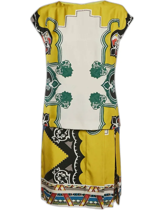 Printed Silk Layered Shift Dress