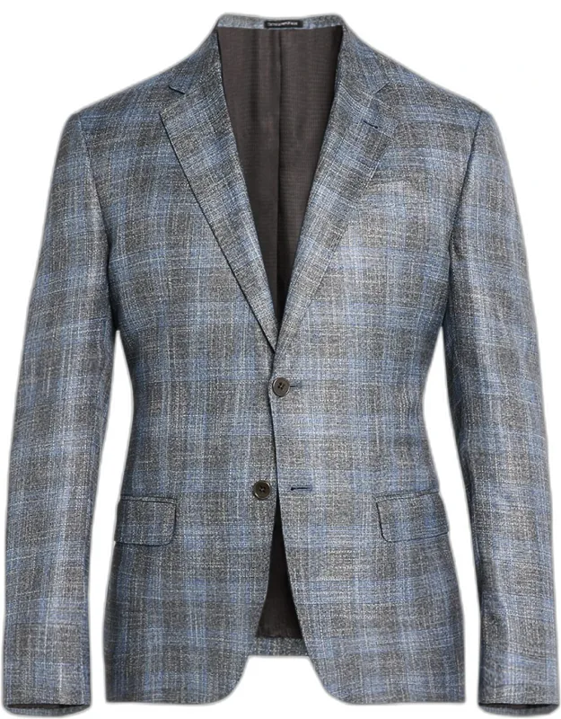 Bamboo Textured Plaid Sport Coat