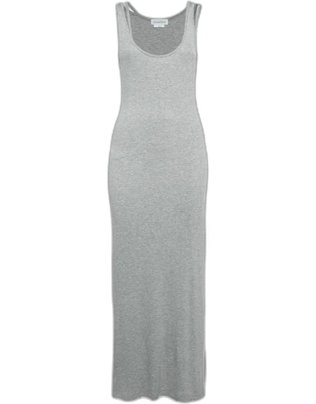 Rib Knit Cut-out Detail Sleeveless Maxi Dress