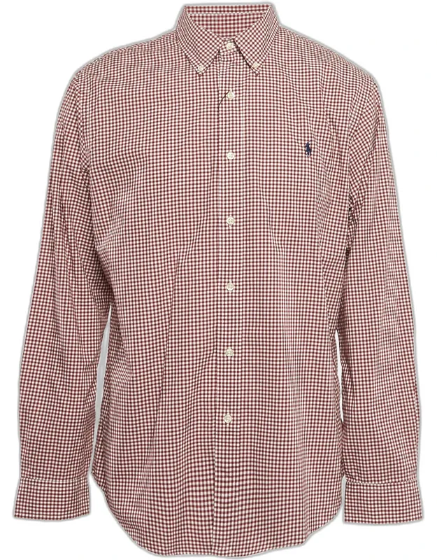 Gingham Check Cotton Slim Fit Shirt