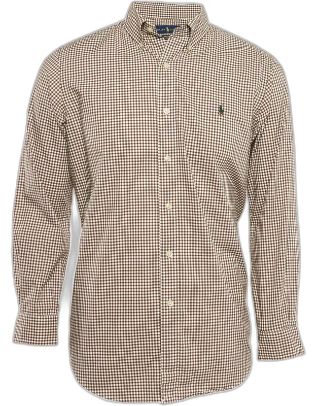 Gingham Check Stretch Cotton Shirt